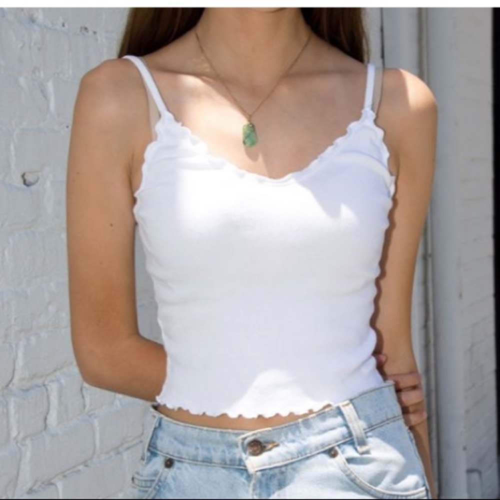 NWOT White Brandy Nicolette Ruffle Tank